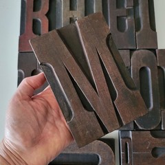 Antique Wood Type Letter Blocks Russian Empire Industrial decor Vintage Alphabet