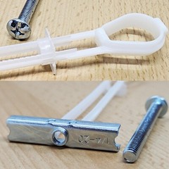 (50) Snap Together Strap Toggle Bolt Drywall Anchors WITH 1/4 x 2-1/2″ Screws