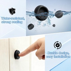 125 Pack Black Rubber Hole Plugs Assorted Sizes for Furniture and Car Panels