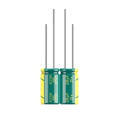 10-Pack 25V 220uF Quality Low ESR Electrolytic Capacitors 6x12mm 0.24×0.47in…