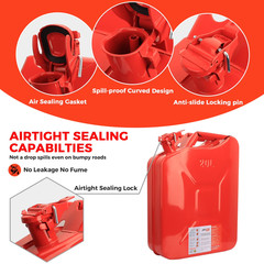 5 Gallon 20L Metal Gas Tank Can Power Emergency Backup Jerry Can Flexible Spout
