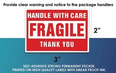 Fragile Stickers 1 Roll 500 2×3 Fragile Label Sticker Handle With Care Mailing
