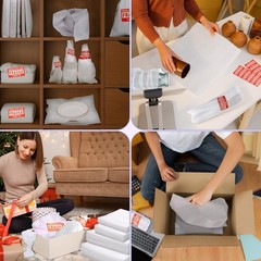 390 Pcs Moving Supplies, 270 Foam Pouches & Foam Sheets, 4 Sizes Packing Foam…
