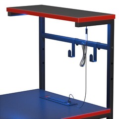 Gaming Desk with Power Outlet & LED Light 44 Inch Computer Office Desk with Hook