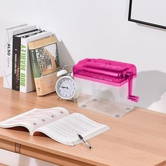 Portable Hand-Powered Shredder – Quiet Operation & 1L Capacity in Delightful Red