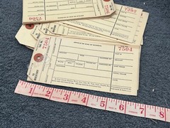 vintage deadstock inventory store label tags office antique numbered lot 50