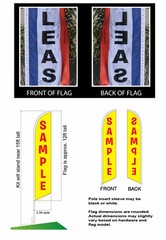 Auto Glass Here 15′ Feather Banner Swooper Flag Kit with Flag Pole and Spike