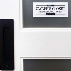 Acrylic 2.5×6 Owners Closet Sign, No Guest Access Sign 2.5×6,
