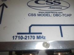CSS ANTENNA MODEL DBC-7CAP DIPLEXER Combines 1710-2170 & 698-960 MHz