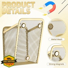 Fuutreo 2pc Large Magnetic Pencil Holder Mesh Pen Cup Gold Whiteboard