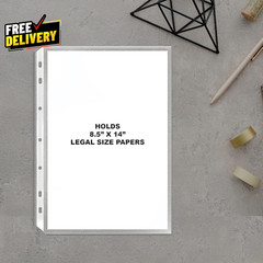 100 Pack of 8.5X14 Legal Size Heavyweight Clear Sheet Protectors Plastic Legal..
