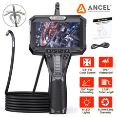 5FT 6.2MM Snake Borescope Articulating Endoscope Camera 6 LED Light Inspection