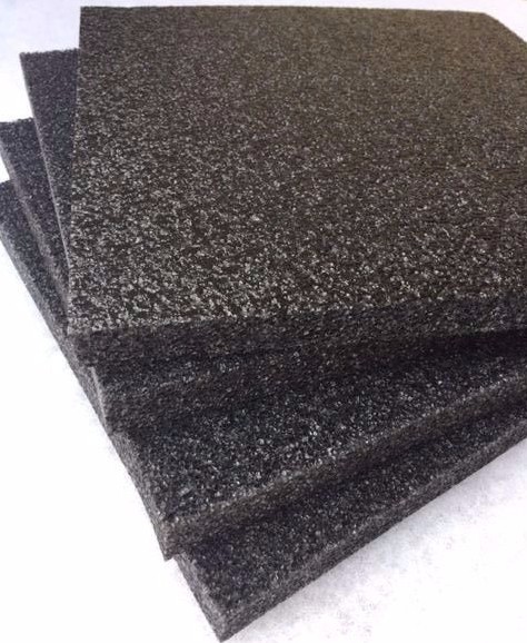 4 pack 1″ x 12″ x 12″ Black Polyethylene foam 1.7pcf *FREE SHIPPING