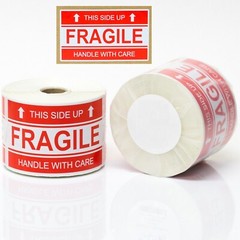 500 Per Roll 2×3 FRAGILE This Side Up Shipping Mailing Handle with Care Stickers