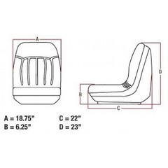 6669135 One New Black Vinyl Seat with Slide Tracks Fits Bobcat Models A220 A300