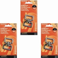 Bundle of 3 Packs – Hillman 1″ Double Strap Eye Swivel – Nickel (853226) NEW