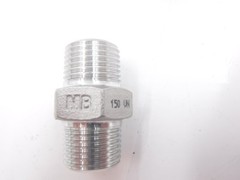 4 Pack Merit Brass 1/2″MNPT #150 Cast 304 Stainless Steel Hex Nipple Fittings
