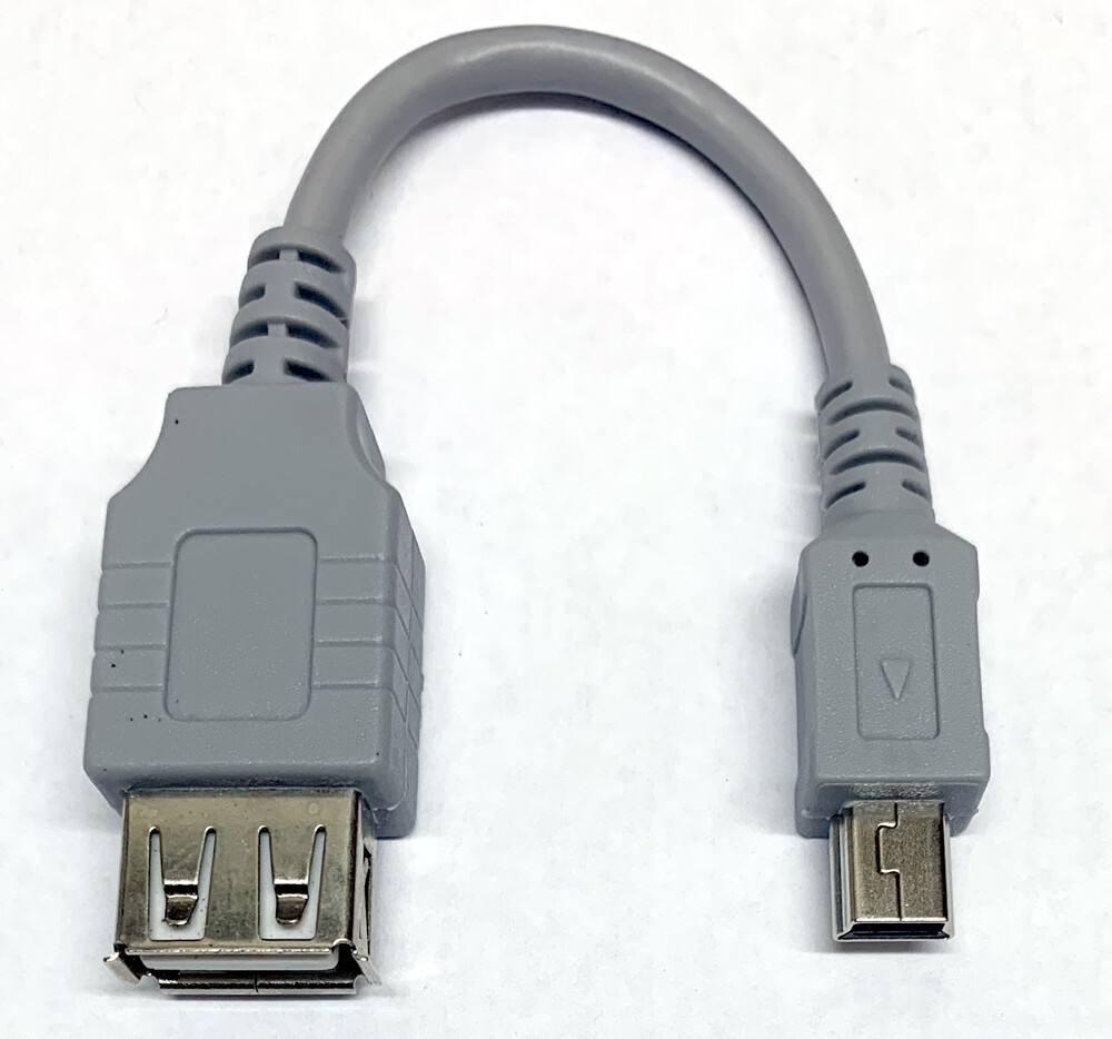 USB A Female to USB Mini-B Male (5 Pin), 5 Inch OTG Adapter Cable