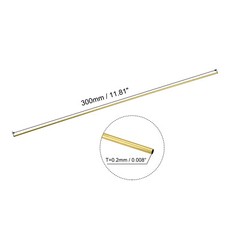 Pack of 6 Brass Tube 1mm 1.2mm 1.4mm 1.6mm 1.8mm 2mm x 0.2mm 300mm Metal Tubing