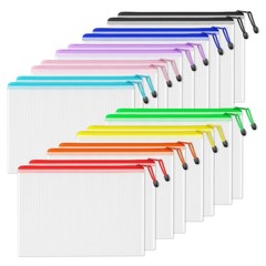 18 PCS Plastic Mesh Zipper Pouch 11×16 Inch Extra Large WaterResistant Bag