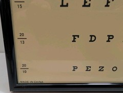 New FULL SIZE Snellen 22″ x 11″ Plastic Eye Test Wall Eye Chart Washable NIB