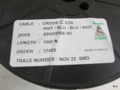 24AWG Solid Conductor Cross-Connect Wire Blue/White 3 Rolls 2000’~