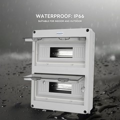 24 Way Circuit Breaker Box with DIN Rail – Waterproof