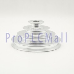 OD 130mm, 4 Step Pulley 16mm Bore for 1/2″ = 12.7mm Belt width – Cast Aluminum