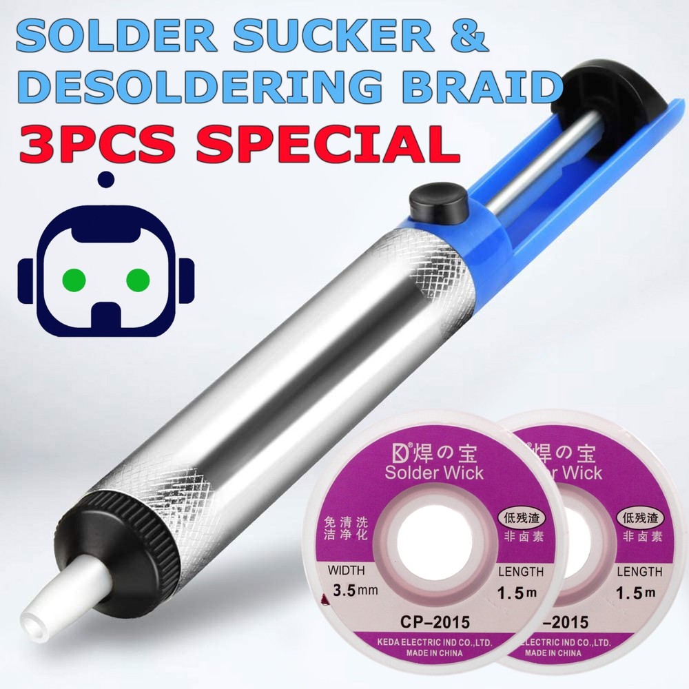 2PC 3.5mm 1.5M Desoldering Braid Solder Sucker Remover Wick Wire Repair Tool