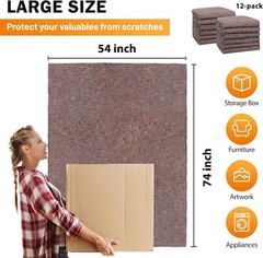 12 Pack Moving Blankets Shipping Furniture Equipment Protection Pads Quilted