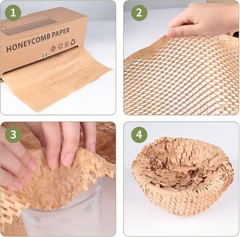Eco-Friendly Honeycomb Packing Paper – 15″ x 500′ with Easy Dispense Box