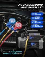 OMT 3.5CFM 1/4HP Air Vacuum Pump AC Manifold Gauge Set R32 R1234yf R134a R410a