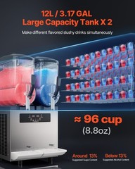 Uimoso Dual 12L Tank Frozen Drink Machine for Slushies and Smoothies