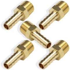 5pcs 3/8″ HOSE BARB X 3/8″ MALE NPT Brass Gas Fuel Water Air Fitting Universal