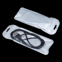 White Clear Plastic Package for Zip Retail Bags Lock Reclosable Hang Hole Pouch