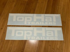 Tophat Top HAT Trailers Replacement Decals Stickers White (Set 2) 18″-36″