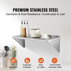 Uimoso 36″ x 12″ Stainless Steel Wall Mounted Shelf Kitchen Restaurant Shelving