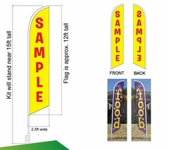 Kawasaki dealership Advertising Feather Banner Swooper Flag – FLAG ONLY –