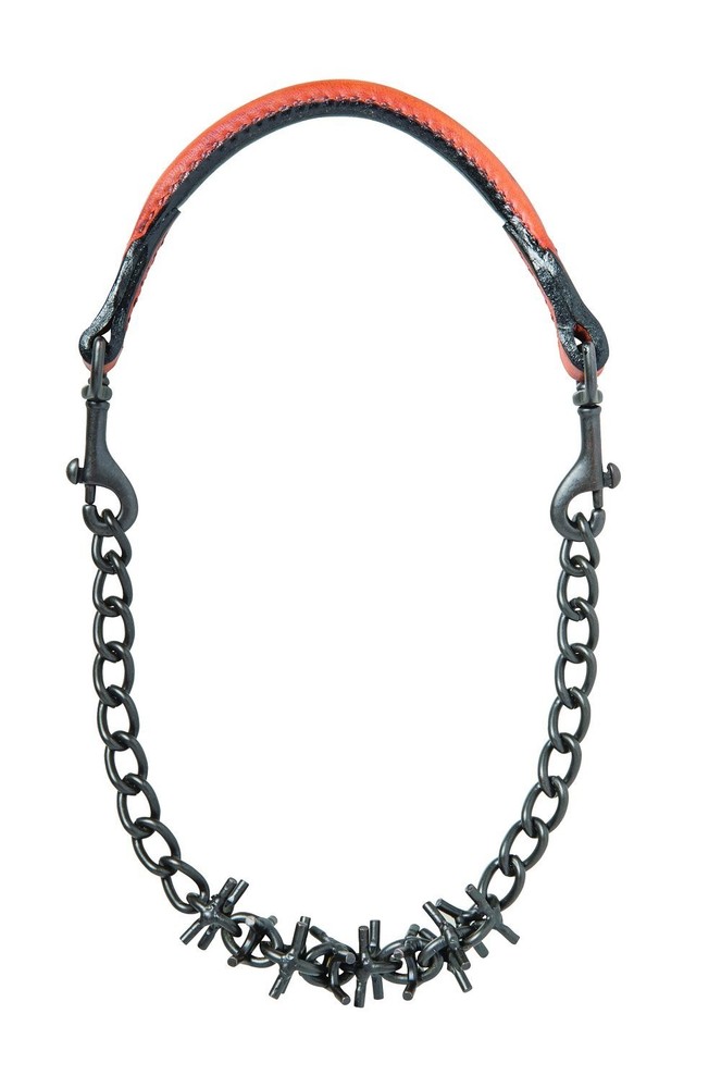 Weaver Leather Livestock Oil Rubbed Pronged Chain Goat Collar Chestnut 24