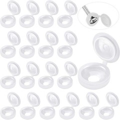 Hotop 100 Pieces Hinged Screw Cover Caps Plastic Shutter Fold Screw Snap Covers