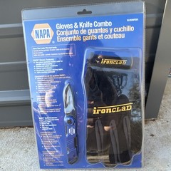 Ironclad Large Work Gloves & Utility Knife Combo Set L Protective Durable