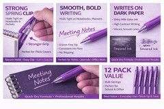 Zebra Sarasa Clip Purple Gel Pens 12 Pack 0.5mm Fine Point (3802)