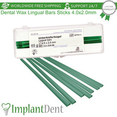 65g Green Wax Lingual Dental Bars 4.0×2.0mm Stable Denture Casting Sticks
