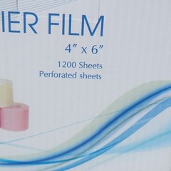 Dental Barrier Film Sticky Wrap Clear or Blue 4″ x 6″ (1200 Sheet)