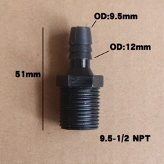 Plastic NPT Male Thread Reducer Connector Barb Hose Pipe Fitting Air Fuel Water