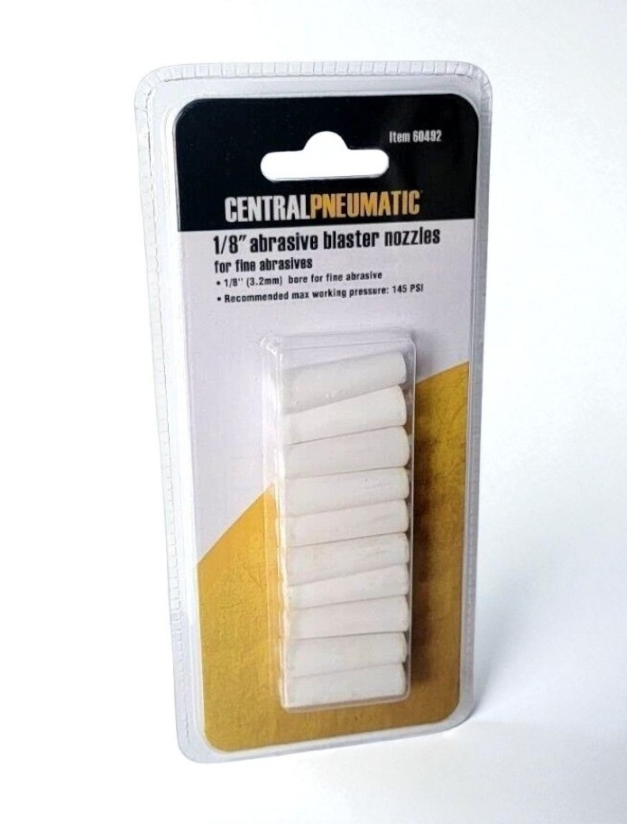 1/8″ Fine Sandblaster Nozzle Sand Blaster Tip Ceramic Abrasive Nozzles 10-Pack