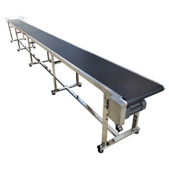 236*15.7in Black PVC Belt Conveyor Stainless Steel Body Adjustable Speed 370W