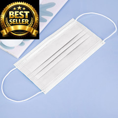 Borje White Disposable Face Masks 100 Pcs 100 Count (Pack of 1),
