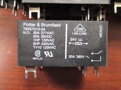 Potter & Brumfield T92S7D12-24 Electromechanical Relay (24VDC, 30A) Lot of 10
