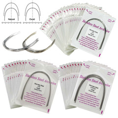 100PCS Orthodontic Arch Wire Stainless Steel Round Rectangular Ovoid Natural